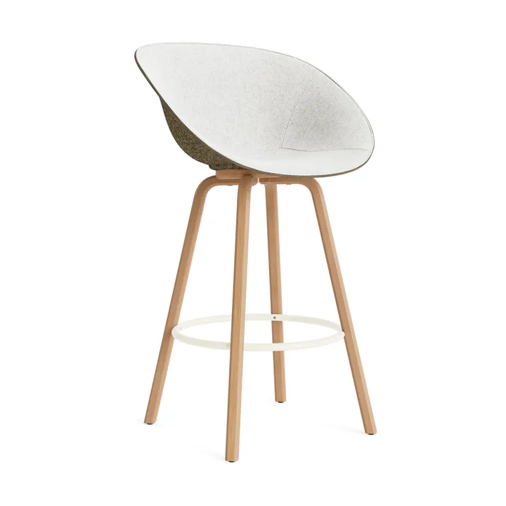Fauteuil avec accoudoirs Armchair habillé sur le devant 75 cm - Hallingdal 110-seaweed-beech-cream steel - Normann Copenhagen