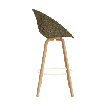 Fauteuil avec accoudoirs Armchair habillé sur le devant 75 cm - Hallingdal 110-seaweed-beech-cream steel - Normann Copenhagen