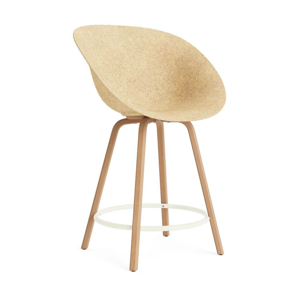 Fauteuil avec accoudoirs Mat Bar Armchair 65 cm, Hemp-hêtre-crème acier Normann Copenhagen