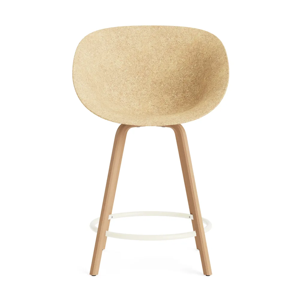 Fauteuil avec accoudoirs Mat Bar Armchair 65 cm, Hemp-hêtre-crème acier Normann Copenhagen
