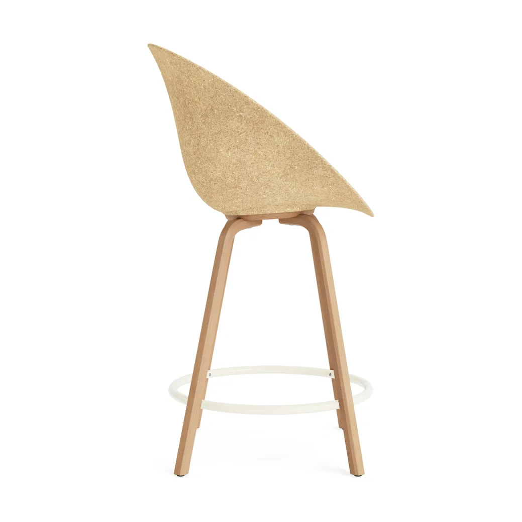 Fauteuil avec accoudoirs Mat Bar Armchair 65 cm, Hemp-hêtre-crème acier Normann Copenhagen