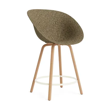 Fauteuil avec accoudoirs Mat Bar Armchair 65 cm - Seaweed-beech-cream steel - Normann Copenhagen