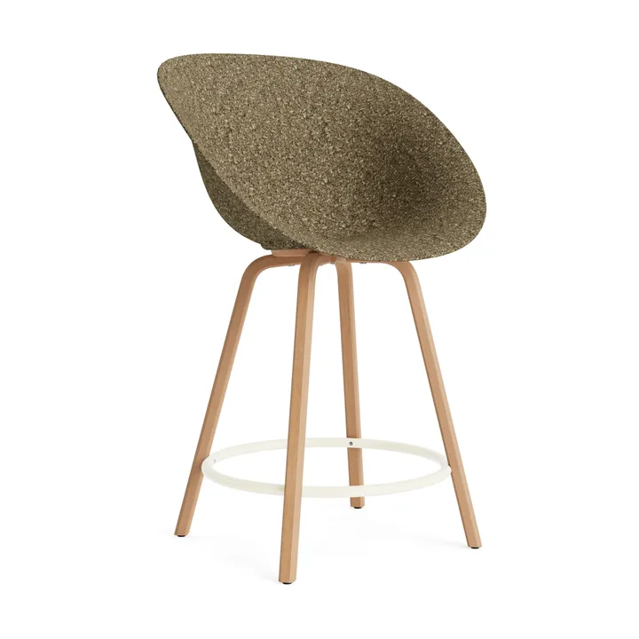 Fauteuil avec accoudoirs Mat Bar Armchair 65 cm - Seaweed-beech-cream steel - Normann Copenhagen