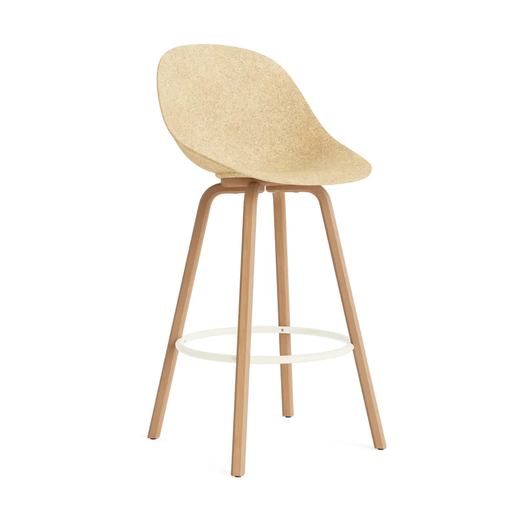 Fauteuil avec accoudoirs Mat Bar Armchair 75 cm, Hemp-hêtre-crème acier Normann Copenhagen