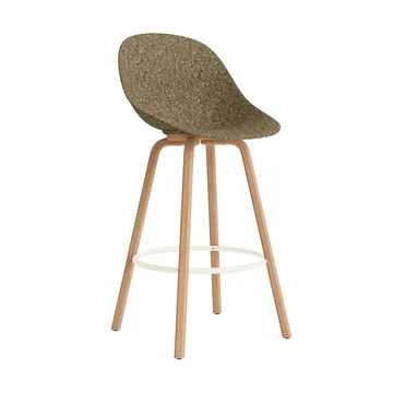 Fauteuil avec accoudoirs Mat Bar Armchair 75 cm - Seaweed-beech-cream steel - Normann Copenhagen