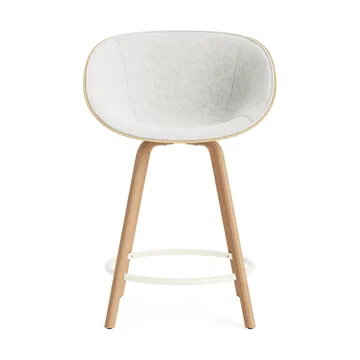 Fauteuil avec accoudoirs Mat Bar Armchair habillé sur le devant 65 cm - Hallingdal 110-hemp-beech-cream steel - Normann Copenhagen