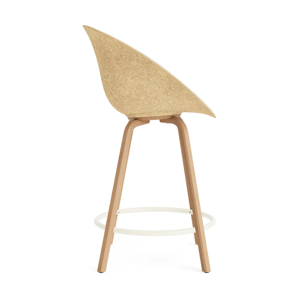 Fauteuil avec accoudoirs Mat Bar Armchair habillé sur le devant 65 cm, Hallingdal 110-hemp-beech-cream steel Normann Copenhagen