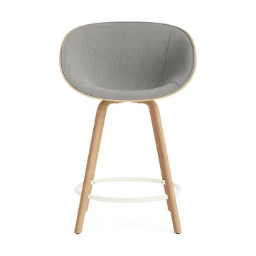 Fauteuil avec accoudoirs Mat Bar Armchair habillé sur le devant 65 cm - Remix 133-hemp-beech-cream steel. - Normann Copenhagen
