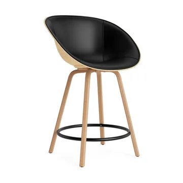 Fauteuil avec accoudoirs Mat Bar Armchair habillé sur le devant 65 cm - Ultra 41599-hemp-beech-black steel - Normann Copenhagen