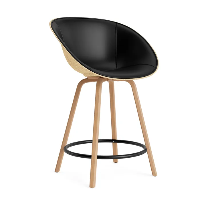 Fauteuil avec accoudoirs Mat Bar Armchair habillé sur le devant 65 cm - Ultra 41599-hemp-beech-black steel - Normann Copenhagen