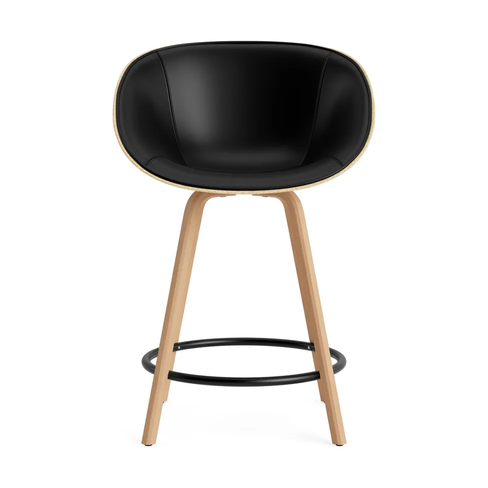 Fauteuil avec accoudoirs Mat Bar Armchair habillé sur le devant 65 cm, Ultra 41599-hemp-beech-black steel Normann Copenhagen