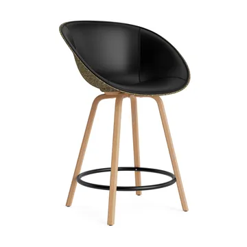 Fauteuil avec accoudoirs Mat Bar Armchair habillé sur le devant 65 cm - Ultra 41599-seaweed-beech-black steel - Normann Copenhagen
