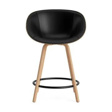 Fauteuil avec accoudoirs Mat Bar Armchair habillé sur le devant 65 cm - Ultra 41599-seaweed-beech-black steel - Normann Copenhagen