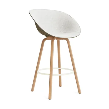 Fauteuil avec accoudoirs Mat Bar Armchair habillé sur le devant 75 cm - Hallingdal 110-seaweed-beech-cream steel - Normann Copenhagen