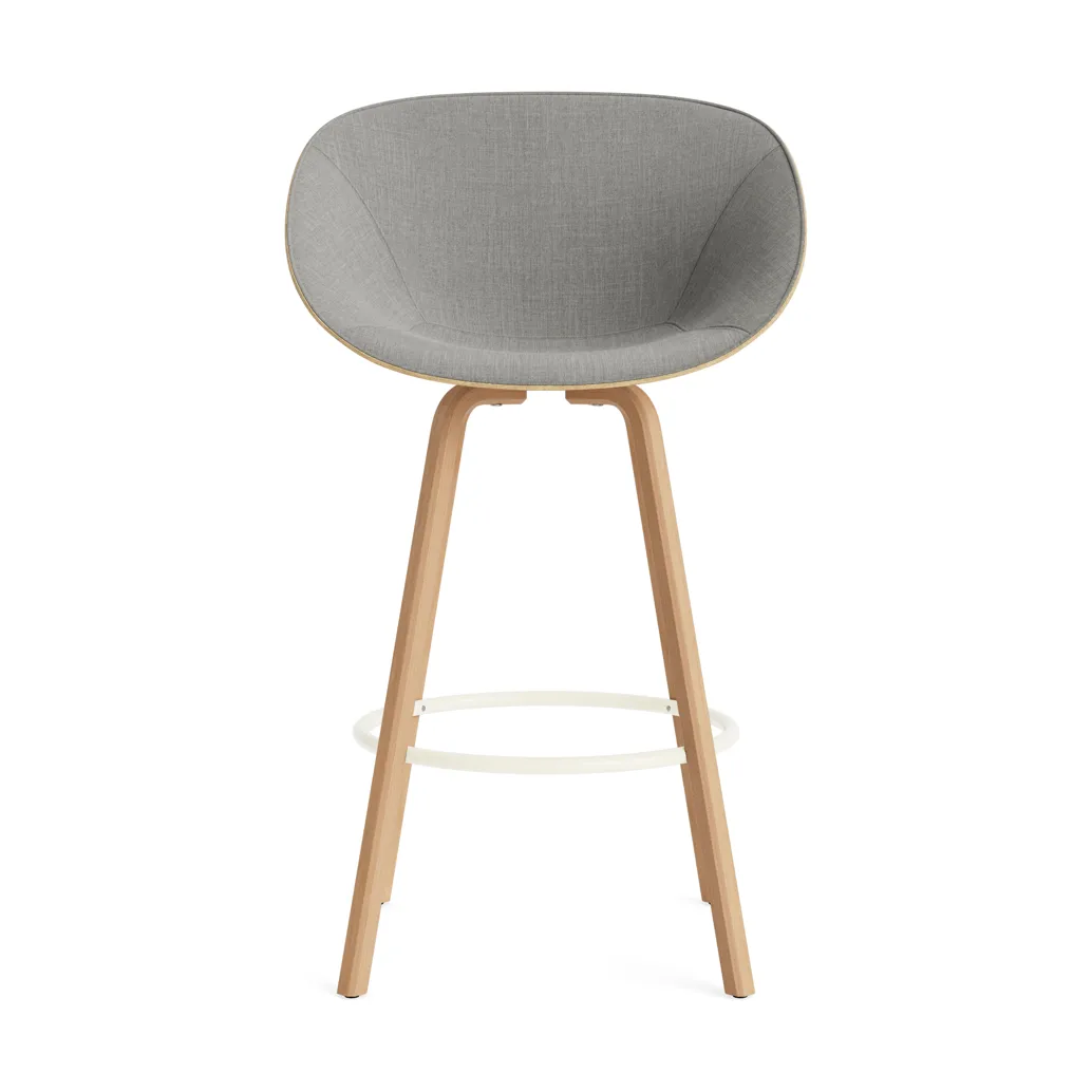 Fauteuil avec accoudoirs Mat Bar Armchair habillé sur le devant 75 cm, Remix 133-hemp-beech-cream steel Normann Copenhagen