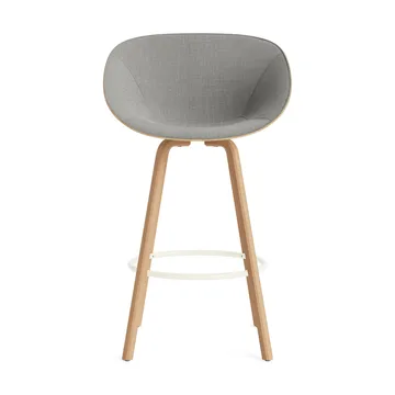 Fauteuil avec accoudoirs Mat Bar Armchair habillé sur le devant 75 cm - Remix 133-hemp-beech-cream steel - Normann Copenhagen