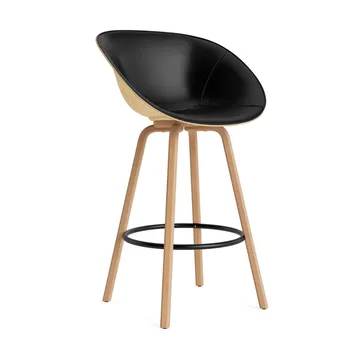 Fauteuil avec accoudoirs Mat Bar Armchair habillé sur le devant 75 cm - Ultra 41599-hemp-beech-black steel - Normann Copenhagen