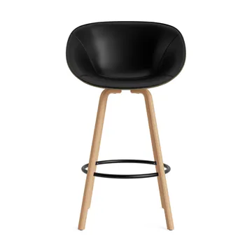 Fauteuil avec accoudoirs Mat Bar Armchair habillé sur le devant 75 cm - Ultra 41599-seaweed-beech-black steel - Normann Copenhagen