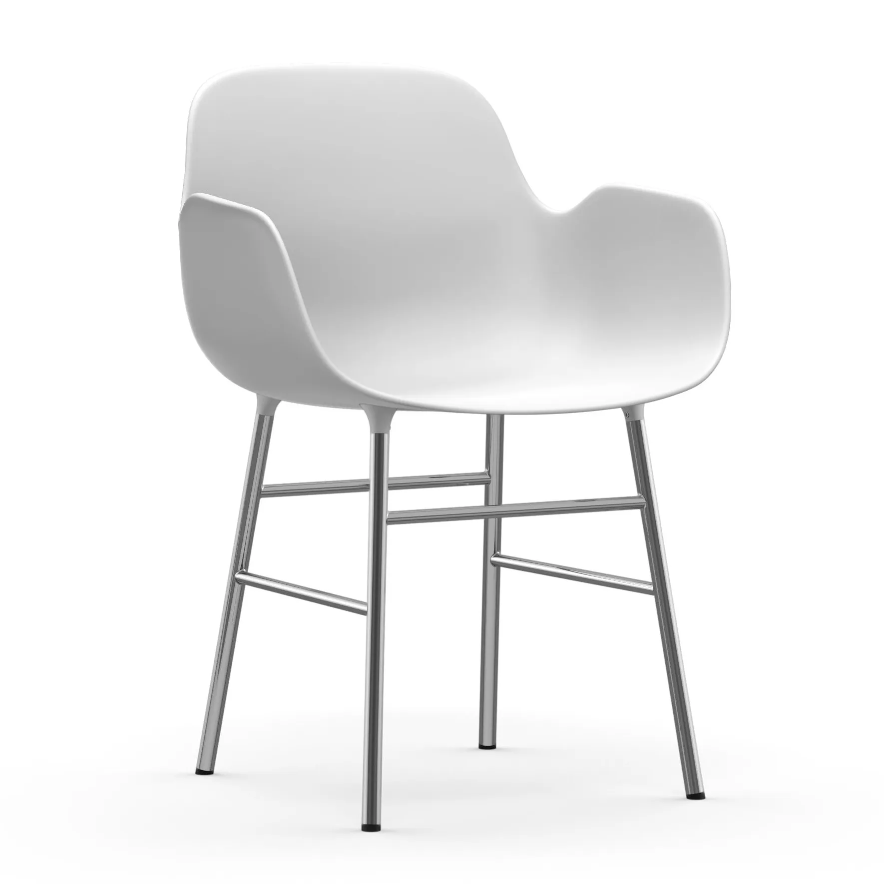 Fauteuil Form pieds chromés, Blanc Normann Copenhagen