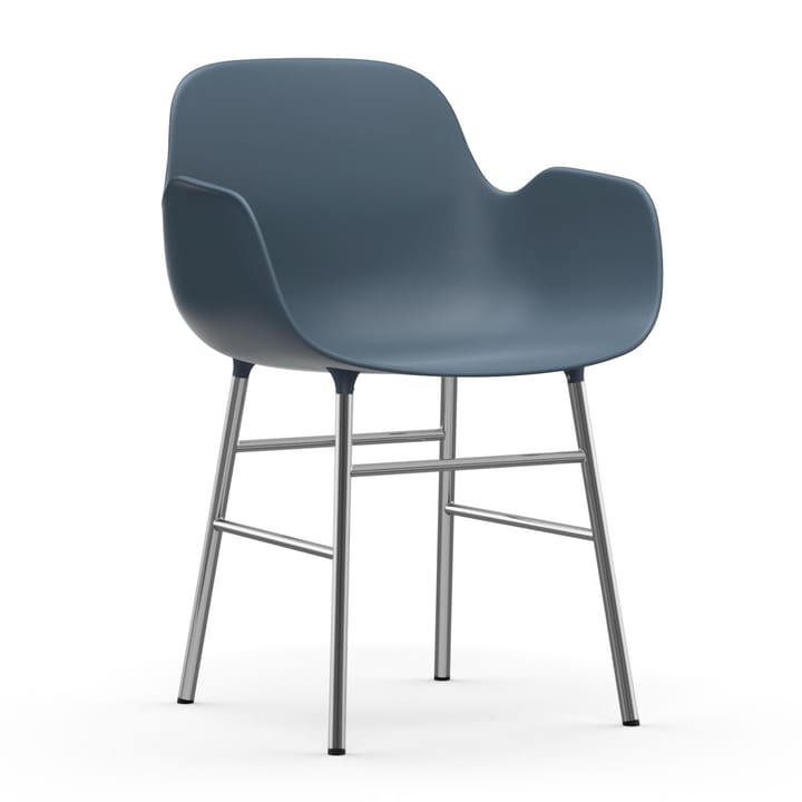 Fauteuil Form pieds chromés - Bleu - Normann Copenhagen