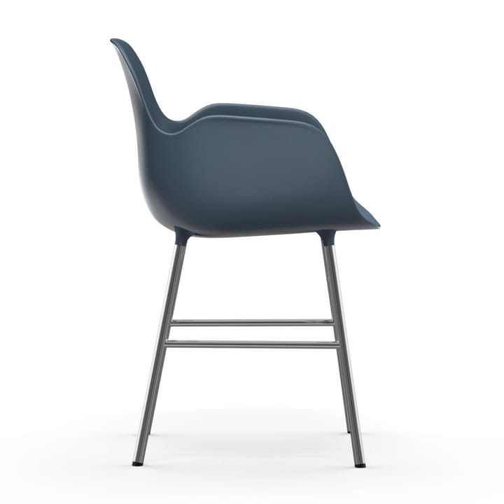 Fauteuil Form pieds chromés - Bleu - Normann Copenhagen