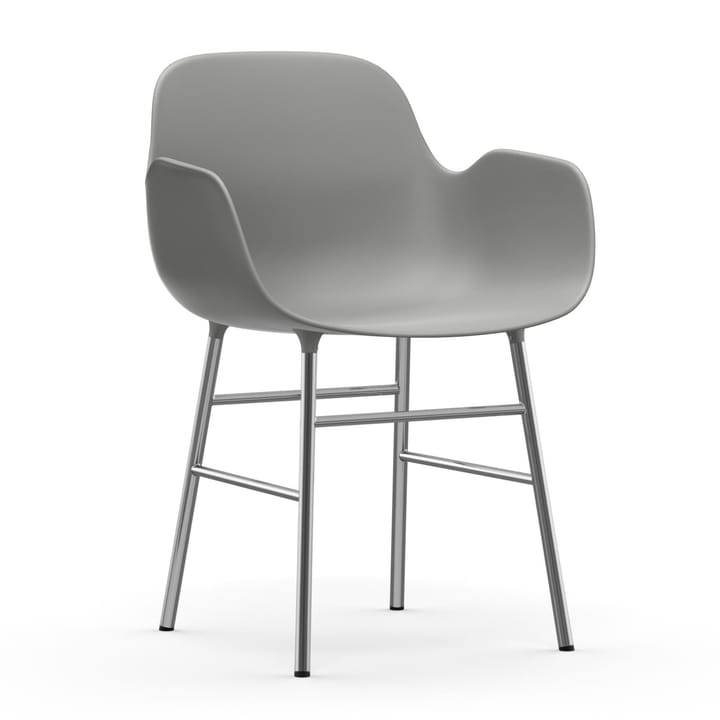 Fauteuil Form pieds chromés - Gris - Normann Copenhagen