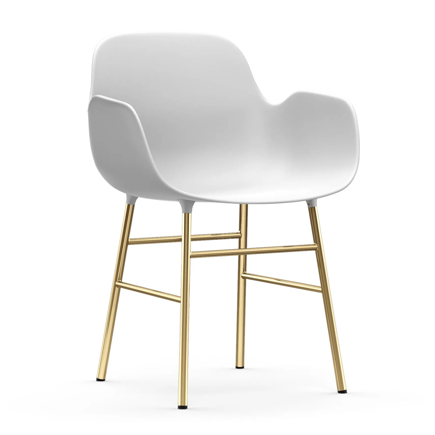 Fauteuil Form pieds en laiton, Blanc Normann Copenhagen