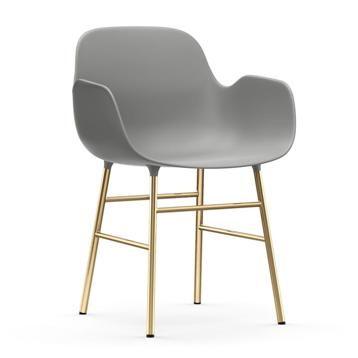 Fauteuil Form pieds en laiton - Gris - Normann Copenhagen