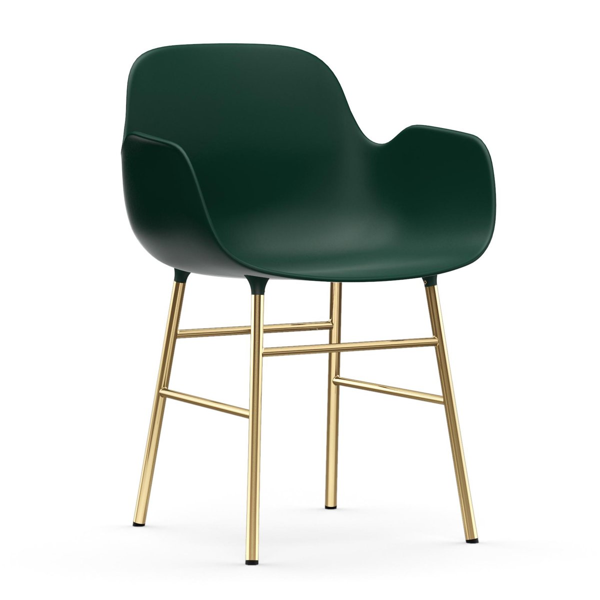 Normann Copenhagen Fauteuil Form pieds en laiton Vert