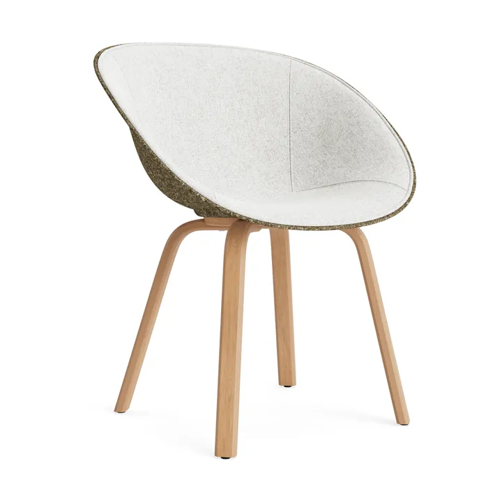 Fauteuil Mat Armchair avec accoudoirs habillé sur le devant - Hallingdal 110-seaweed-beech - Normann Copenhagen