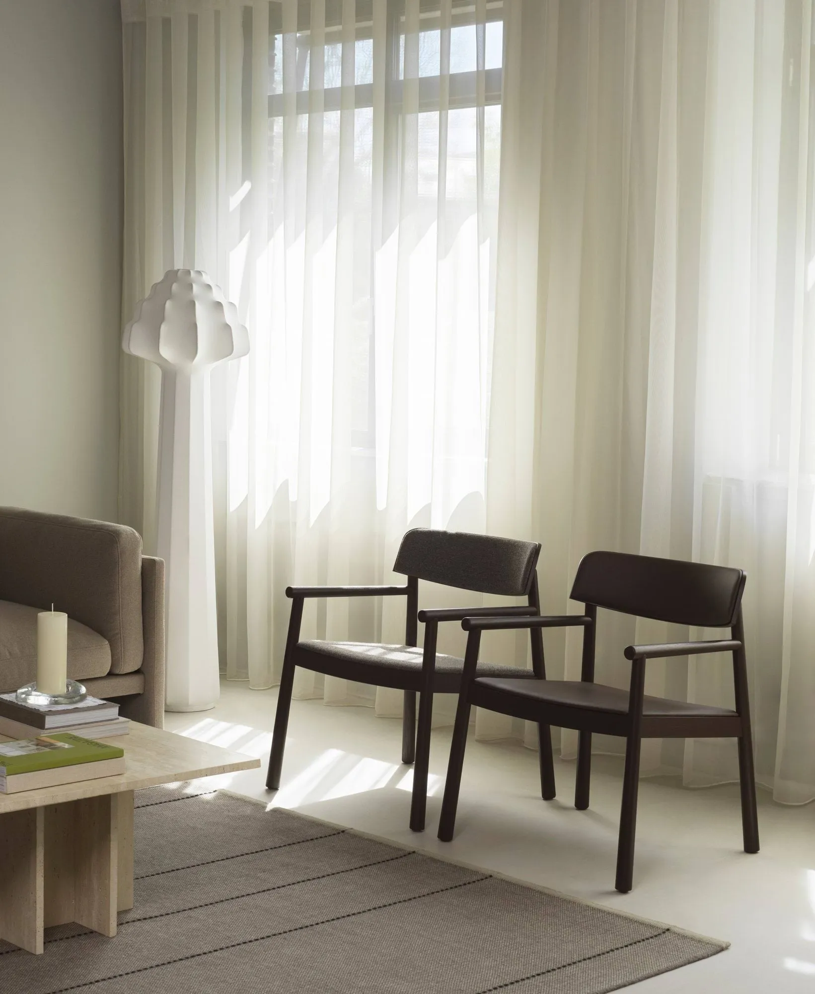 Fauteuil Timb, Brown ash-Ultra Leather Chocolate Normann Copenhagen