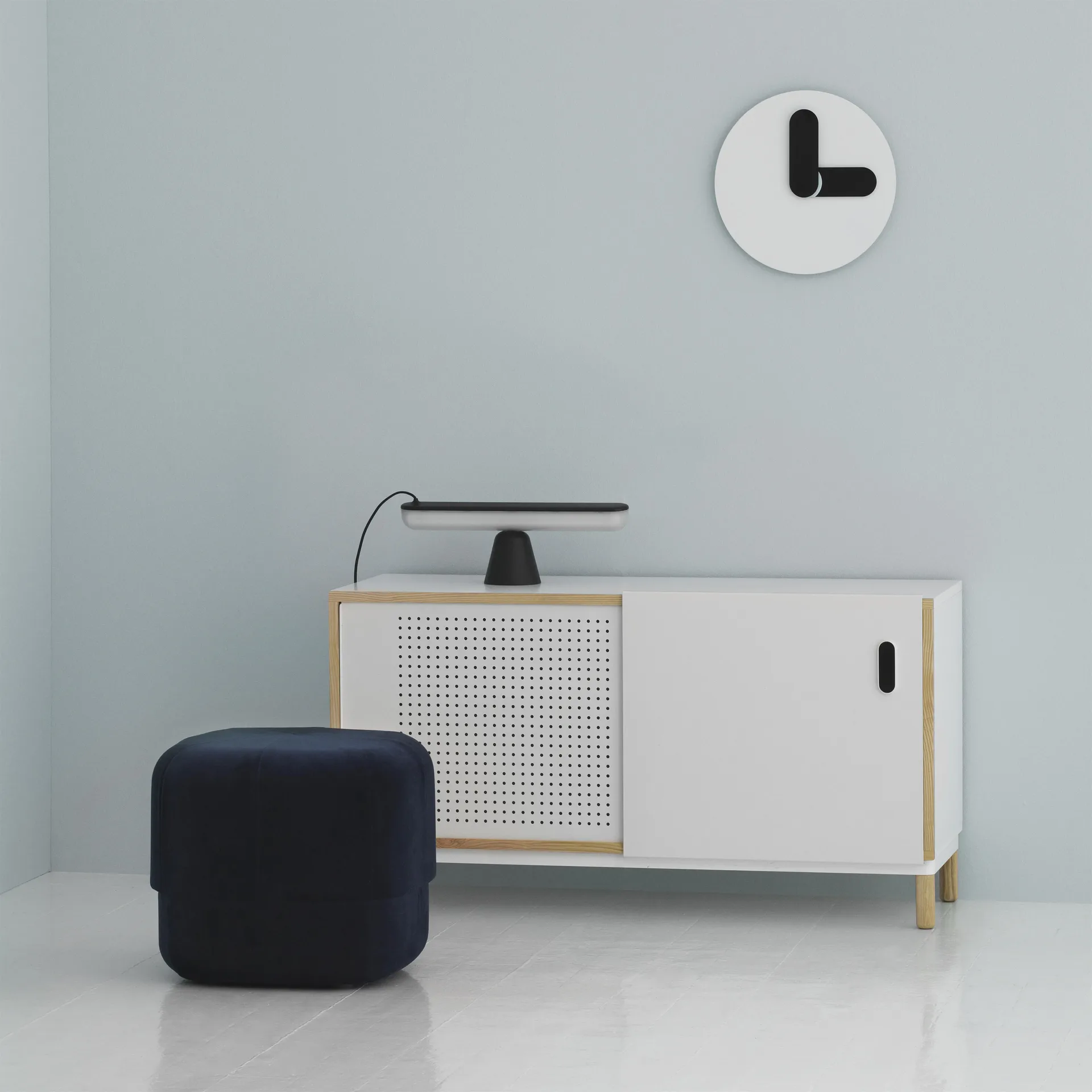 Horloge murale Bold, blanc Normann Copenhagen