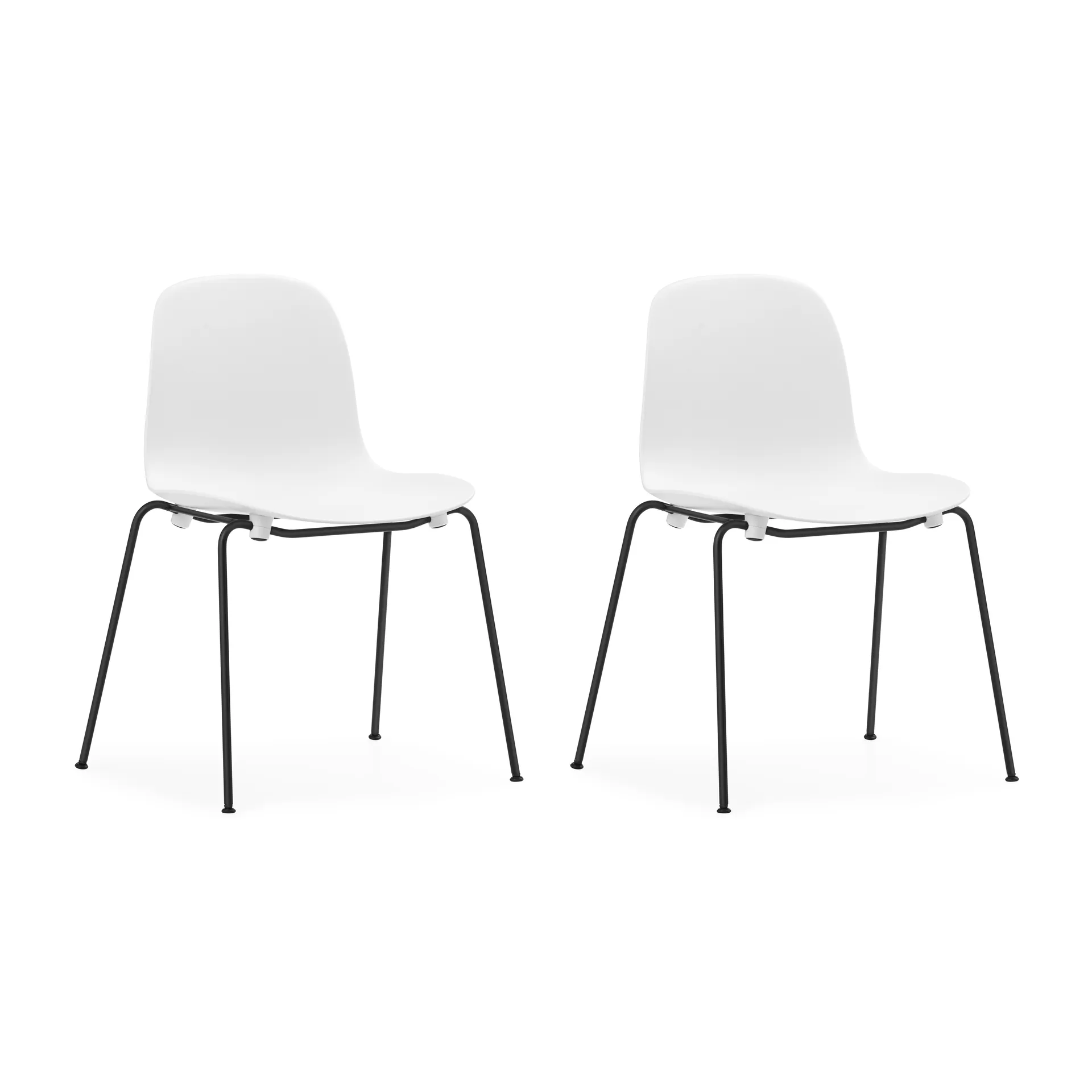 Lot de 2 chaises empilables avec pieds noirs Form Chair, blanc,  Normann Copenhagen