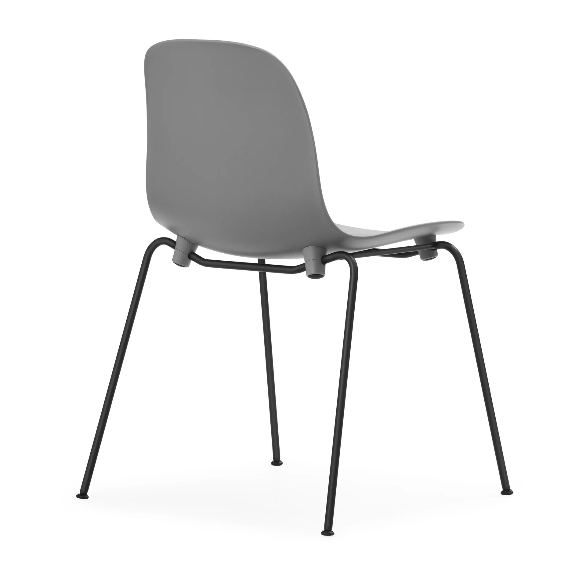 Lot de 2 chaises empilables avec pieds noirs Form Chair, gris,  Normann Copenhagen