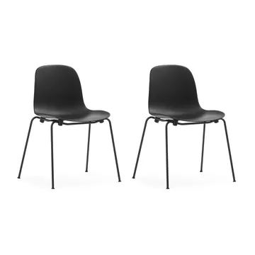 Lot de 2 chaises empilables avec pieds noirs Form Chair, noir - Normann Copenhagen