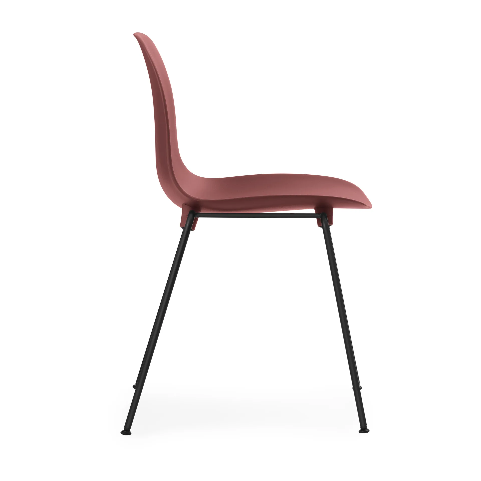 Lot de 2 chaises empilables avec pieds noirs Form Chair, rouge,  Normann Copenhagen