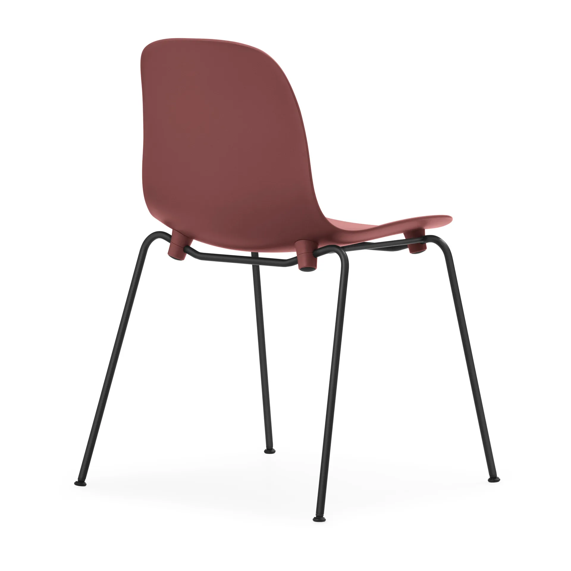 Lot de 2 chaises empilables avec pieds noirs Form Chair, rouge,  Normann Copenhagen