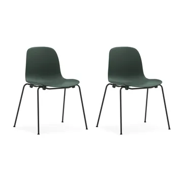 Lot de 2 chaises empilables avec pieds noirs Form Chair, vert - Normann Copenhagen