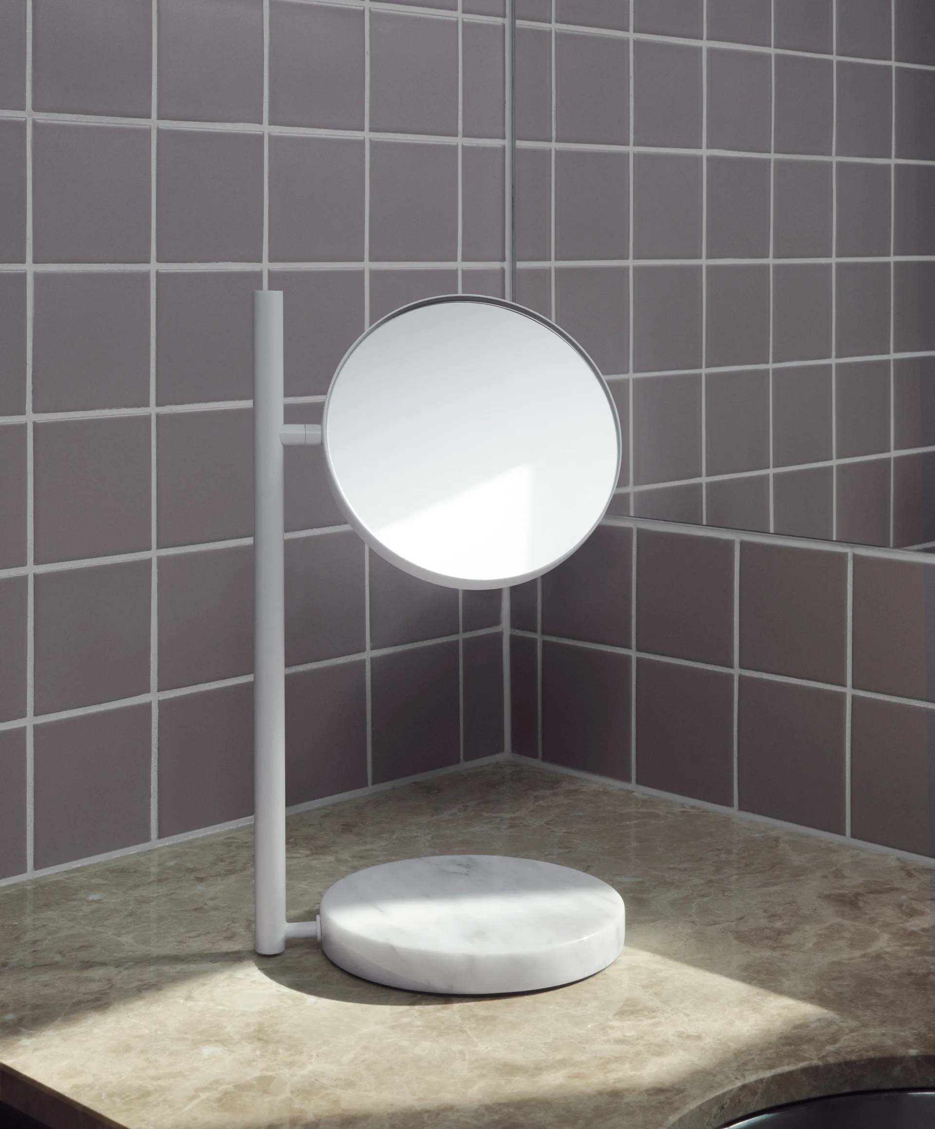 Miroir de table double face Pose 21x39 cm, Blanc Normann Copenhagen
