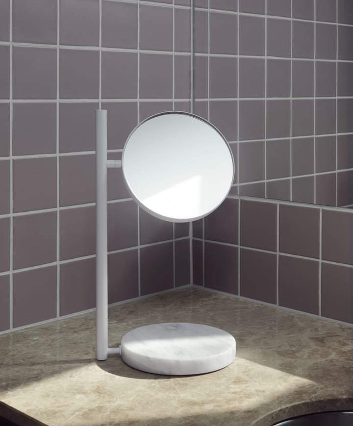 Miroir de table double face Pose 21x39 cm - Blanc - Normann Copenhagen