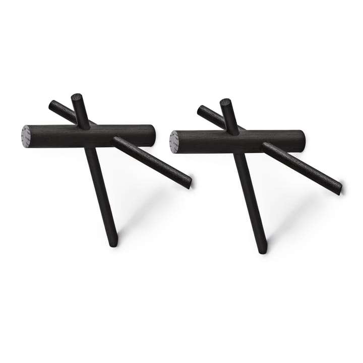 Patère en bois Normann Sticks - noir lot de 2 - Normann Copenhagen