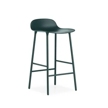 Tabouret de bar Form bas - green, pieds en acier laqué vert - Normann Copenhagen