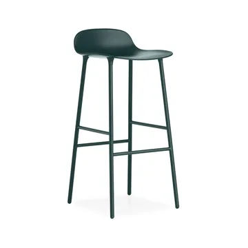 Tabouret de bar Form haut - green, pieds en acier laqué vert - Normann Copenhagen