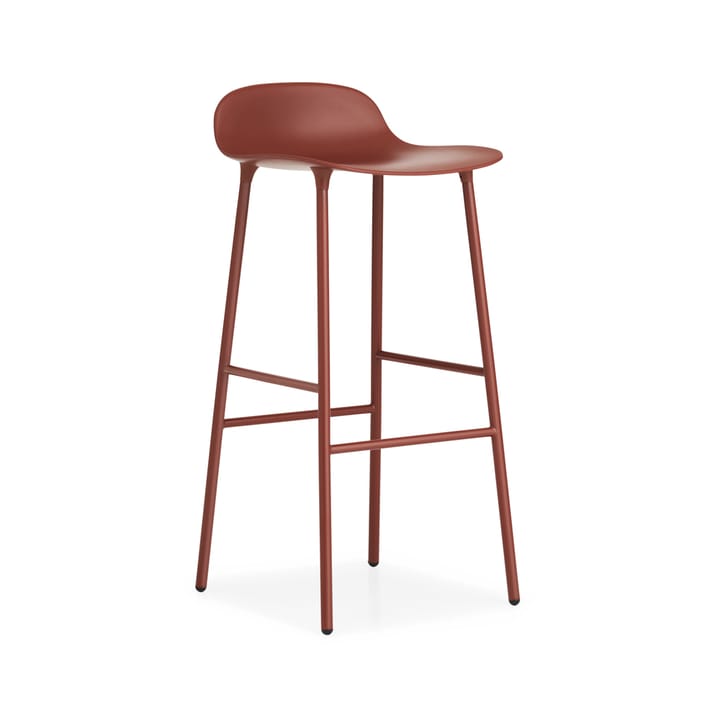 Tabouret de bar Form haut - red, pieds en acier laqué rouge - Normann Copenhagen