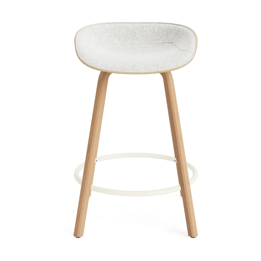 Tabouret de bar Mat Barstool habillé sur le devant 65 cm, Hallingdal 110-hemp-beech-cream steel Normann Copenhagen