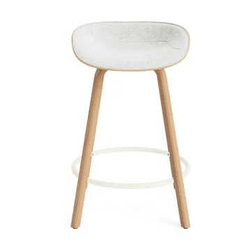 Tabouret de bar Mat Barstool habillé sur le devant 65 cm - Hallingdal 110-hemp-beech-cream steel - Normann Copenhagen