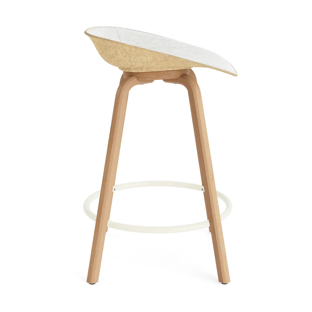 Tabouret de bar Mat Barstool habillé sur le devant 65 cm, Hallingdal 110-hemp-beech-cream steel Normann Copenhagen