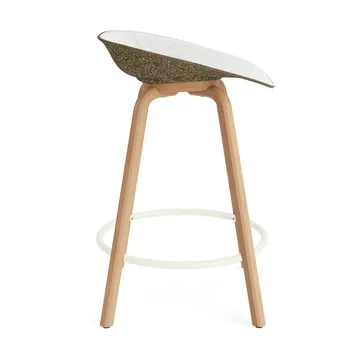 Tabouret de bar Mat Barstool habillé sur le devant 65 cm - Hallingdal 110-seaweed-beech-cream steel - Normann Copenhagen