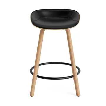 Tabouret de bar Mat Barstool habillé sur le devant 65 cm - Ultra 41599-hemp-beech-black steel - Normann Copenhagen
