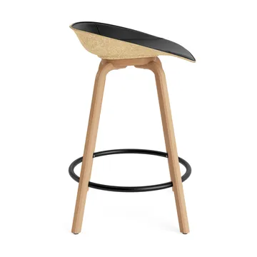 Tabouret de bar Mat Barstool habillé sur le devant 65 cm - Ultra 41599-hemp-beech-black steel - Normann Copenhagen